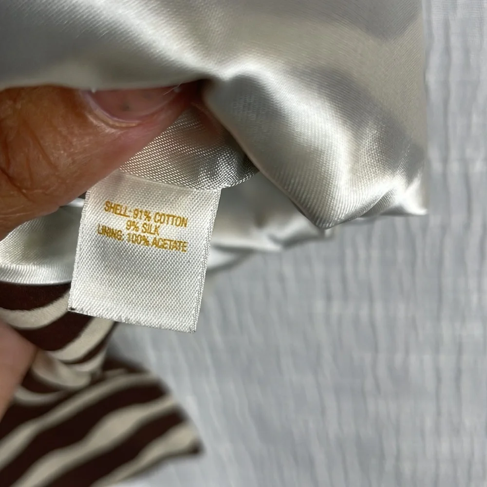 Kate Spade Brown Rose Zebra Safari Jacket size 6‎